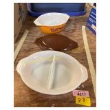 Pyrex Bowl with Lid, Divided Bowl
