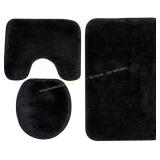 Soft Bath Carpet 3-Piece Rug Set, U-Shaped White