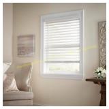 White Cordless Faux Wood Blinds, 2.5" Slats, 36x48