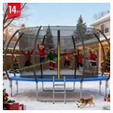 FUNTOK Trampoline 10-14ft with Enclosure Net