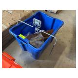 Blue Recycling bin and Recycling bin wall mount