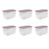 Sterilite 58-Qt Storage Bin w/ Latch Lid (6)