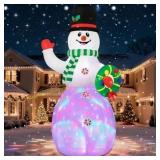 B&D 8FT Snowman Inflatable with LED Lights