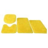 Insun 4-Piece Bath Rug Set: Non-Slip Mats Yellow