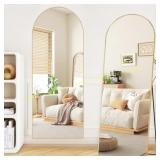 59"x16" Full Length Mirror with Stand, Gold