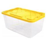 2ct 27 gal Snap Lock Storage Box Clear/Yellow