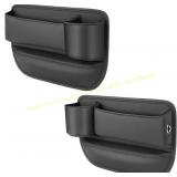 Coneati Leather Car Cup Holder Gap Bag Black