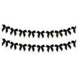2pcs Bow Garland Banner for Baby Shower (Black)