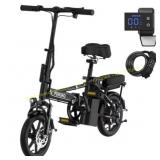 PORORO DC60 Folding E-Bike, 14", 500W, Black