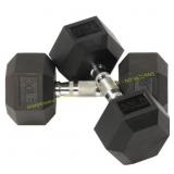 BalanceFrom Rubber Hex Dumbbells, 30 lb Pair