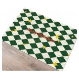 DONCKO Christmas Welcome Mat Geometric Rug