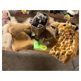 Owl, Horse + Giraffe Hand Puppets
