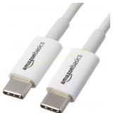 Amazon Basics USB-C to USB-C Cable, 6 ft, White
