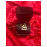 Ladies Stacked White Gemstone Ring Size 6