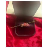 Ladies Ruby Colored Gemstone Ring Size 6