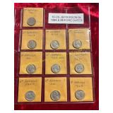 10ct US Jefferson 5c 1964 & Before