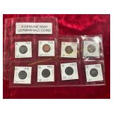 8ct Genuine WWII German Nazi Coins
