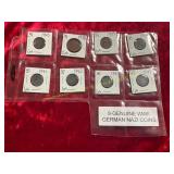 8ct Genuine WWII German Nazi Coins
