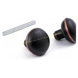 Vintage Door Knob Set with Spindle, Bronze