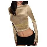 Remidoo Off-Shoulder Top Short shirt size large