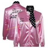 Womens 50s Pink Satin Jacket with Scarfs
