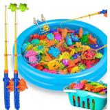 Doloowee Magnetic Fishing Game Bath Toys 48pcs