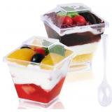 JOLLY CHEF 100 Pack 2 oz Dessert Cups w/ Lids