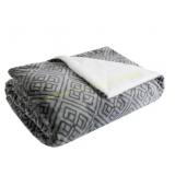 Faux Fur Throw Blanket, Reversible 60x70 Gray