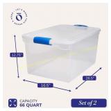 Homz Large 16.5-Gal Blue Tote with Lid