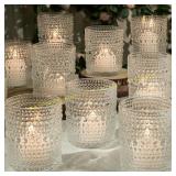 12pc Votive Candle Holder Clear Glass Set
