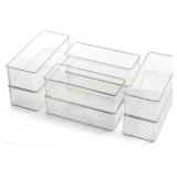 Hudgan 8 Pack Clear Drawer Organizers, 2 Sizes