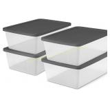 HOMZ 4-Pack Snaplock 12-Qt Clear Storage Bins