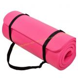 Pink Foam Yoga Mat 24x68x0.5 in with Strap