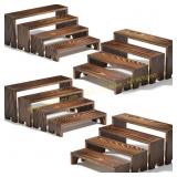 Wooden Tiered Riser Display Stands (4 Set)