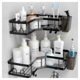 Corner Shower Caddy 2-Pack, No-Drill Organizer
