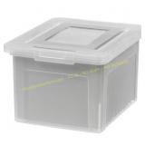 2Ct IRIS USA Plastic File Boxes with Lids 35 Qt