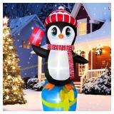 5.5 FT Christmas Penguin with Gift Boxes LED