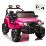 Xuanlur 12V Ride-On Toys for Toddlers (Pink)