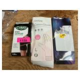 Knee support, cotton gloves, sleeping mask