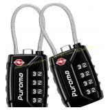 Puroma TSA Luggage Locks, 4-Digit (Black)