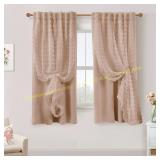 Dusty Pink Curtains, Pom Pom Blackout 63"