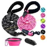 COOYOO 2 Pack Reflective Dog Leash, 5 ft