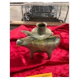 Vintage Brass Pig Candle Holder