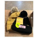 2ct Cable Knit Beanies w/pom-poms
