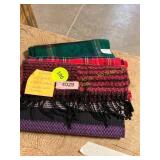 3ct Scarves(Red, Green Plaid, Multi Woven)