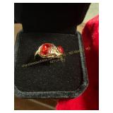 Ladies Golden Ruby Colored Gemstone Ring 6