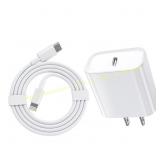 iPhone 20W Fast Charger USB C with Cable 3.3ft