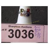 Simulated ruby, emerald, sapphire and diamond