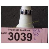 Simulated sapphire and diamond ring.  Size 6