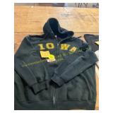 XL Iowa Hawkeye Full Zip Black Sweatshirt